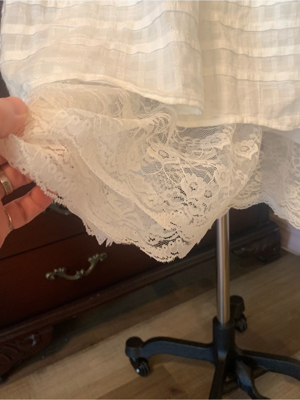 AMERICAN EAGLE OUTFITTERS White Ruffled Boho Tiered Dress - Picture 6 of 11